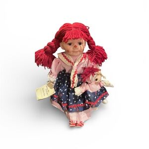 Raggedy Ann Red-Haired Rag Doll with Blue Dress